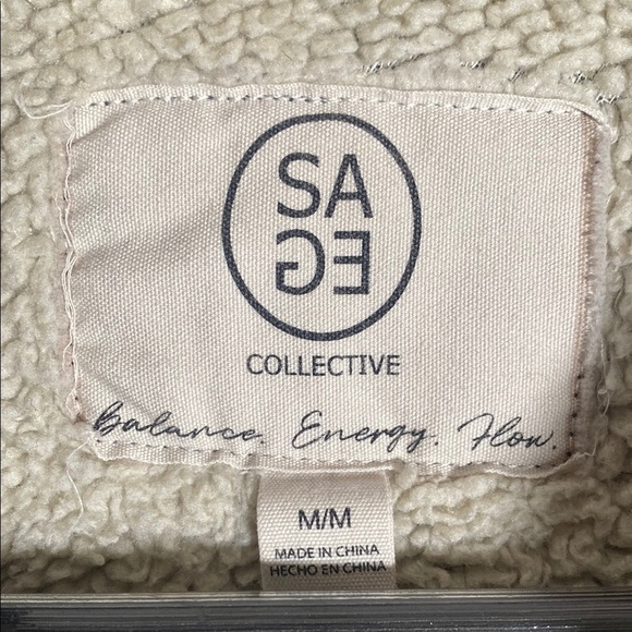 SAGE Collective Sherpa Lined Flannel Jacket Women’s M Black White Plaid Coat - Picture 2 of 10